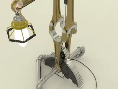 Industrial T lamp 3D model