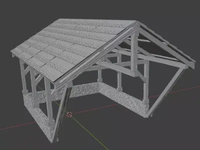 3D printable Car Shed 3D print model