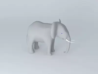 Elephant with tusks Free 3D model