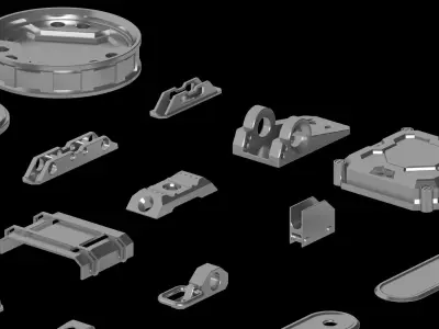 Hard surface Kitbash - 100 Details Low-poly 3D model