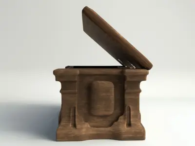 Game Antique Wooden Treasure Chest loot 3D model