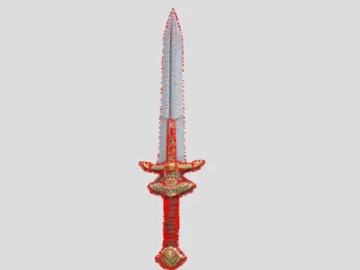 Sword Game-Ready Fantasy Weapon 3D Model Low-poly 3D model