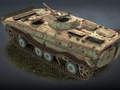 BMP-1 IFV Abandoned Low-poly 3D model