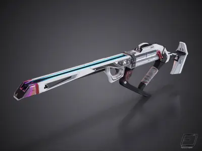 Modern Sci-Fi SMG Low-poly 3D model