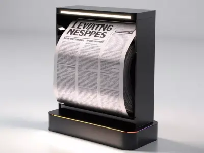 Futuristic Digital News Display Kiosk 3D model