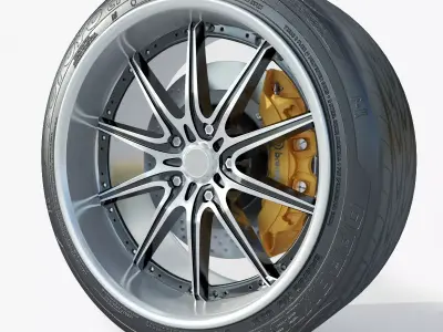 wheel Rim Tire 10 3D model