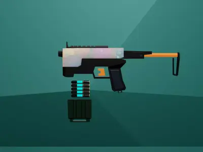 Simple cartoon gun Low-poly 3D model