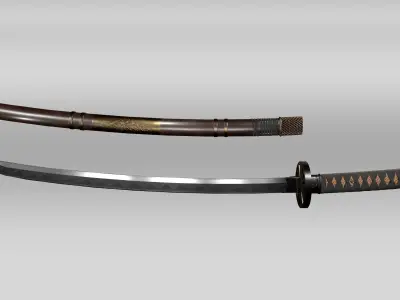 Samurai Katana V2 Low-poly 3D model