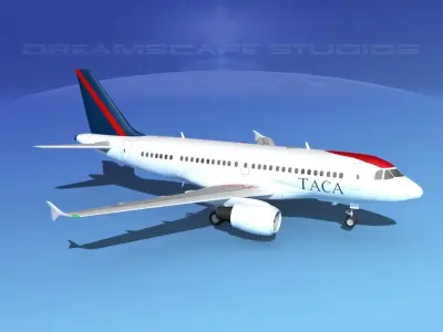 Airbus A319 TACA Airlines 3D model
