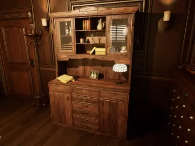 China Cabinet Low-poly 3D model