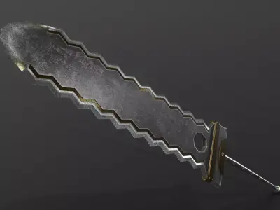 Greatsword fantasy Low-poly 3D model