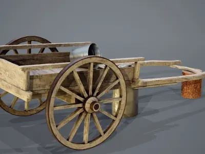 Milkmans cart Low-poly 3D model