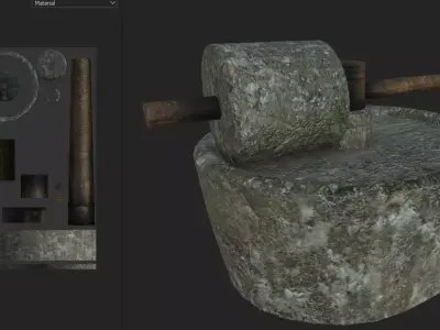 Medieval Olive Press Low-poly 3D model