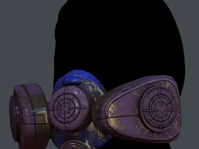 Gas mask helmet 3d model scifi Low-poly  Low-poly 3D model 30
