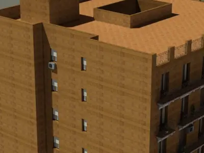 Building apartment in barcelona Low-poly 3D model purchase