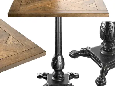 Square bistro tables 3D Model Pack