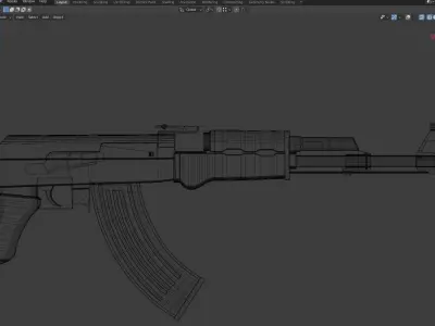 Ak47 Lowpolly Low-poly 3D model