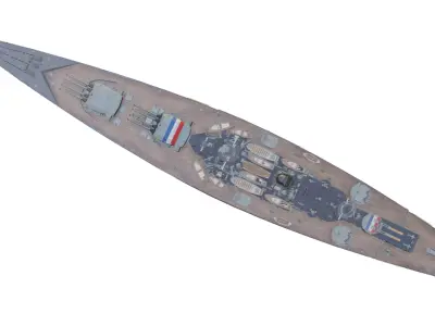 Dunkerque-class battleship Low-poly 3D model