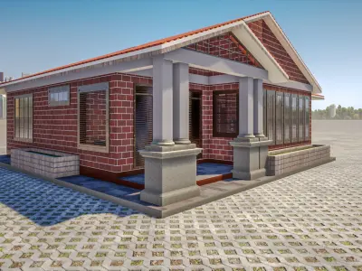3 Bedroomed Bungalow Free 3D model