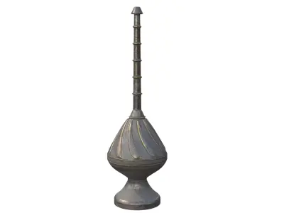 ornamental metal pipe with long handle 3D model