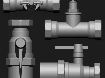 Plumbing Parts IMM Brush Pack 35 in One 3D model