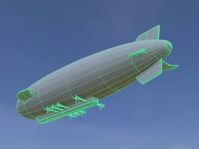 Low Poly Airship Low-poly 3D model