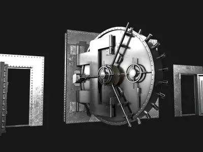 Bank Vault Door Pack Low-poly 3D model