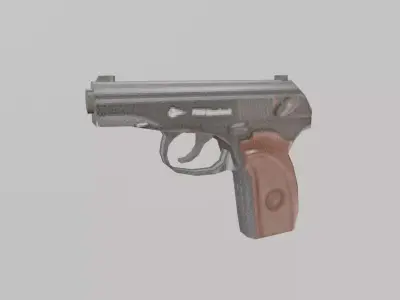 PSX - PS1 - MAKAROV - Low Poly Weapon Low-poly 3D model