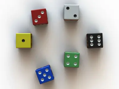 6 Sided Plastic Dice Set 3D print model