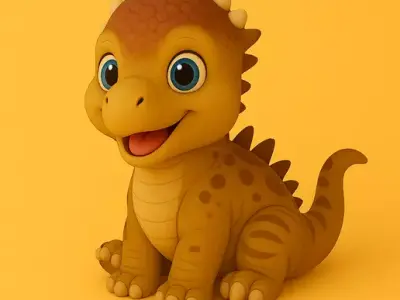 Cute Pachycephalosaurus Baby Dinosaur 3D Print Model 3D print model