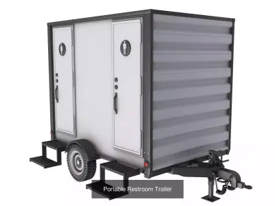 Portable Toilet and Portable Restroom Trailer 3D Model Pack