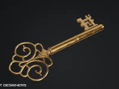Vintage Key 3D Model 3D model