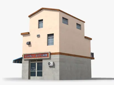 Japanese House x14 Low-poly 3D model