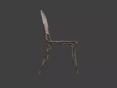 Simple Rusty Metal Chair Low-poly 3D model