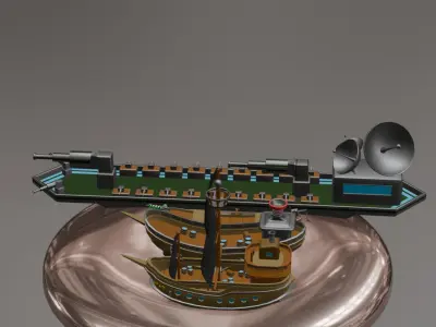 lowpoly ship Low-poly 3D model