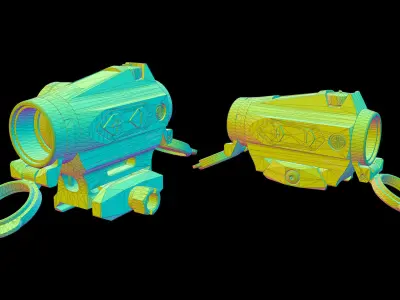 Sig Sauer Romeo4T Tactical Solar Powered Red Dot Sight Low-poly 3D model