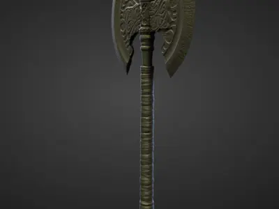 AXE3 high and low poly Low-poly 3D model