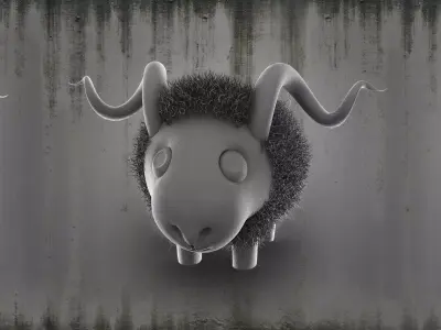 sheep three with horns 3D model