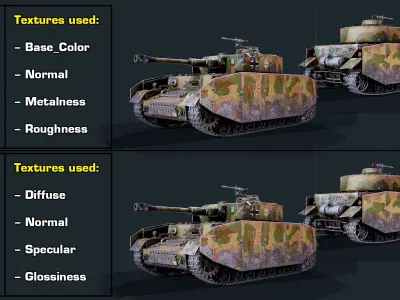 WW2 Tank PZ IV Realtime 3D model