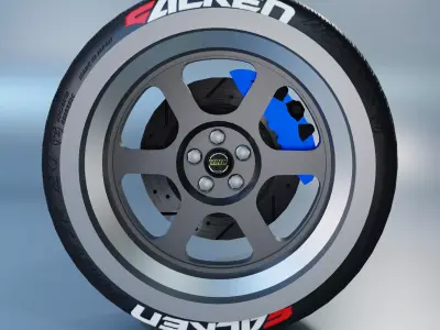 Volk Racing TE37Xt Wheel Low-poly 3D model