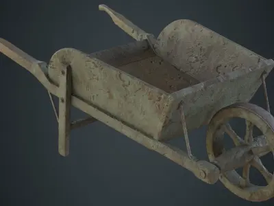 Wheelbarrow 4B Low-poly 3D model
