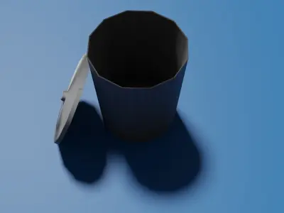 Trash Can Low-poly 3D model purchase
