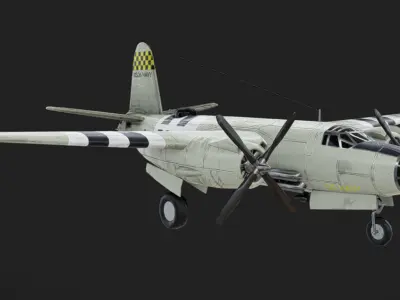 Martin B-26 Marauder Low-poly 3D model