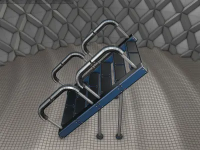 Sci-Fi Stairs - 28 - Blue Version Low-poly 3D model