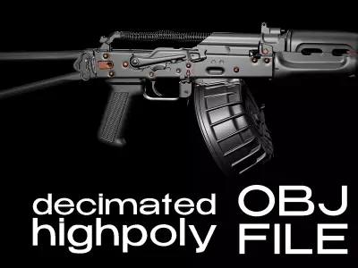 AKS-74U Highpoly Decimated Model 3D model