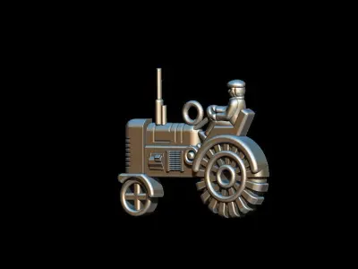 Farm tractor pendant 3D print model