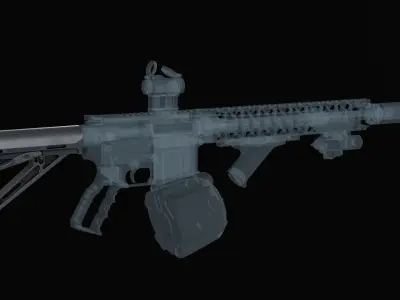 Magpul MOE Carbine ButtStock M4 AR Low-poly 3D model