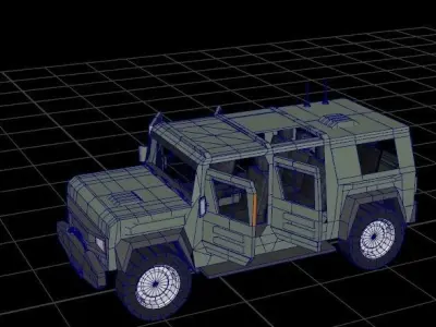 4x4 Jeep Offroader Low-poly 3D model
