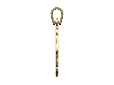 Engravable ornamental rectangular vintage pendant with bail 3D print model