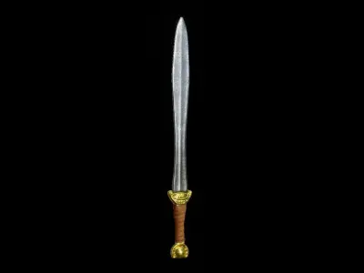 Larp Celtic Sword Low-poly 3D model